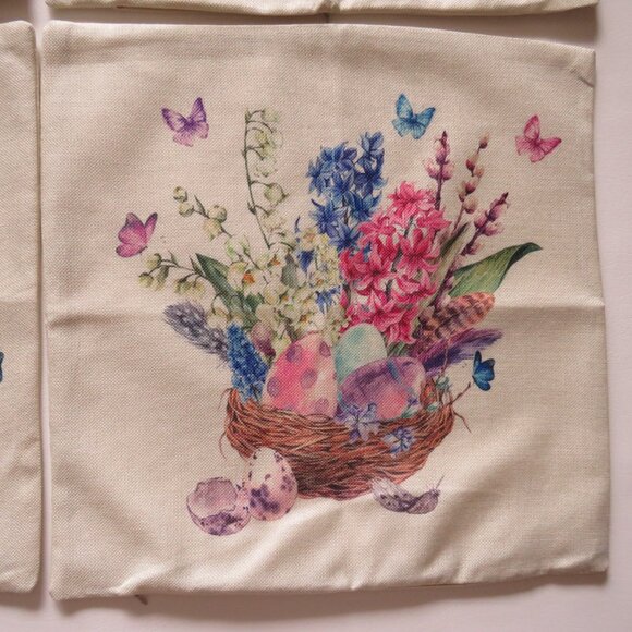 New Flyart Easter Pillow Covers With Zippers Set of 4 - Picture 4 of 8